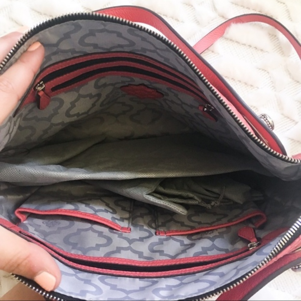 Kaley Emboss-Woven Leather Satchel NWOT - Picture 4 of 6
